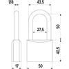 ISEO LUCCHETTO RETTANGOLARE ARCO LUNGO mm 50- 10 pezzi - ISEO