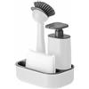 Vigar - Set per lavello con dispenser di sapone, in plastica ABS, Bianco, 19 x 1