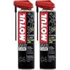 Motul - Lubrificante per Catene di Moto da Corsa - Aerosol Bianco - velocità e Resistenza - Compatibile con O-Ring, X-Ring, Z-Ring - MC Care Chain Lube Factory Line C4-400 ml (Confezione da 2)