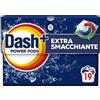 Dash Power Pods + Extra Smacchiante, Detersivo In Capsule, 19 Lavaggi, Rimuove Anche Le Macchie Secche Da 7 Giorni, Per Una Pulizia Impeccabile