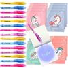 BONNYCO Penna Invisibile e Taccuino, 16 Pezzi Unicorno. Gadget Compleanno Bambini, Regalini Fine Festa Compleanno. Regalino Fine Festa, Giocattoli Pignatta. Gadget Bambini, Unicorno Bambina Bomboniere