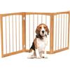 FANTASK Cane di sicurezza autoportante per cani, 3 pezzi, griglia di protezione per porta, 76 cm di altezza, griglia di intercettazione pieghevole, griglia per scale, in legno di abete per corridoio