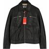 DIESEL L-Cale Giacca Uomo M Nera Pelle Di Vitello Polo Leggera RRP650