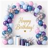 EDIESI, Palloncini Blu, 52 Pz + 2 Nastri, Decorazioni Compleanno, Palloncini Viola, Baby Shower, Battesimo, Buon Compleanno, Prima Comunione, Blu Metallizzato