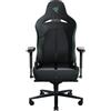 Razer Enki - Sedia da gioco con supporto lombare integrato, sedia da scrivania/ufficio, pelle sintetica multistrato, imbottitura in schiuma, cuscino per la testa, regolabile in altezza, nero-verde