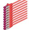 1aTTack.de Cat6a CAT6 10x 3.0m Cavo di rete LAN SFTP PIMF 10Gb/s - rosso | Cavo patch Ethernet certificato GHMT, LSZH, per router, modem, switch, PC e console, con connettori RJ45