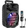 Pyle Cassa Bluetooth Portatile 30 Centimetri, 800 Watt, Karaoke con Luci LED DJ, USB/FM/BT/Aux, Telecomando, Ingressi Microfono e Batteria Ricaricabile