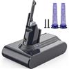 Morpilot Batteria per Dyson V7, 21.6V con Pre Filtri 2PCS, Adatto per SV11 Trigger V7 Allergy Animal Motorhead Pro Car + Boat Fluffy Mattres Aspirapolvere