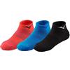 Mizuno Training Mid 3P - Calzini Unisex, Colore: Nero/Blu/Corallo, Taglia M