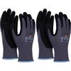 DONAU SAFETY Guanti Flex Guanti da lavoro/Dimensione 09/L, 1 paio/Grigio/Nero/Meccanico Guanti di Montaggio/Nitrile Rivestito Leggermente Resistente all'olio, Guanti di Protezione in Nylon per Lavoro