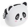 Back2Fun - Portamonete Bambini in Silicone Morbido con Cerniera, Panda | Portamonete Piccolo per Monete e Oggetti, 90 x 70 x 35 mm, Design Animale Adorabile, Idea Regalo e Articolo Scolastico