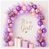 EDIESI, Palloncini Rosa, 52 Pz + 1 Nastro, Decorazioni Compleanno, Palloncini Viola, Baby Shower, Battesimo Bimba, Buon Compleanno, Addio al Nubilato, Prima Comunione
