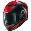 SHARK SPARTAN CARBON SKIN DRR Casco Moto, Nero/Rosso, Taglia XS