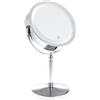 TUKA-i-AKUT TUKA Dimmerabile Illuminato Specchio per Trucco Ingranditore 10x, Intensità luminosa regolabile in continuo, LED Specchio cosmetico, rasatura make-up, Doppio Specchio Rotazione a 360°, TKD3144-10x