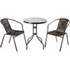 LIF Set Giardino in Polyrattan Lif Achille Colore Marrone Antracite