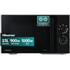 Hisense Forno a microonde Inverter 23L, potenza 900W, Grill combinato da 1000W con 5 livelli di potenza, Rivestimento in ceramica, Vetro oscurato premium, Cottura uniforme, Facile da pulire
