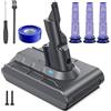 Keenstone Batteria Dyson V7 8000mAh, Batteria di Ricambio per Dyson V7 SV11 Trigger Allergy Animal Motorhead Pro Fluffy, Compatibile con Aspirapolvere V7, con 4 Filtri Lavabili