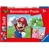 Ravensburger - Puzzle Super Mario, Collezione 3x49, 3 Puzzle da 49 Pezzi, Età Ra