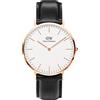 Daniel Wellington Orologio Daniel Wellington Classic Sheffield 36 mm Donna Pelle Nera DW00100036