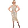 W WIDMANN MILANO Party Fashion - Abito flapper in stile Gatsby anni '20 | Elegante abito con paillettes e frange, costume Charleston per Carnevale, eventi anni '20, feste a tema