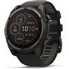 GARMIN Fenix 8-51mm, Solar, Sapphire, Carbon Grey Titanium with Black/Grey Silic