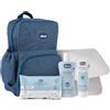 Chicco Borsa Zaino Fasciatoio, Zainetto Mamma Multifunzione, Con il Necessario per il Cambio, Soluzione per Viaggi, fasciatoio neonato, Igiene Fuori Casa, Kit Natural Sensation e Salviettine