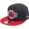 New Era Chicago Bulls Nero Rosso Striped Snapback Cap 9fifty Esclusivo Limitata
