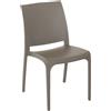 BICA Sedia in Polipropilene Volga Beige Taupe Impilabile Giardino Arredo Esterno