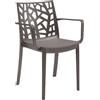 BICA Sedia in Polipropilene Matrix Armchair Taupe Impilabile Giardino Terrazzo