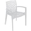 GRANDSOLEIL Sedia in Polipropilene con Braccioli Gruvyer Bianco Giardino Esterno