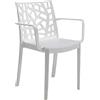 BICA Sedia in Polipropilene Matrix Armchair Bianco Impilabile Giardino Terrazzo