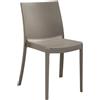 BICA Sedia in Polipropilene Perla Beige Taupe Impilabile Giardino Arredo Esterno
