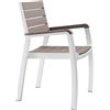 KETER Sedia in Polipropilene Harmony Armchair Bianco/cappuccino Impilabile Legno