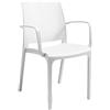 BICA Sedia in Polipropilene Volga Armchair Bianca Impilabile Giardino Terrazzo