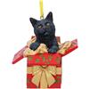 Nemesis Now Lisa Parker Present Black Cat Hanging Ornament 9cm, Resin, Cat in Fe