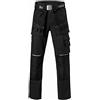 havep 8730 mrczmh 57 Pantaloni alla zuava worker. Pro, Nero/Grigio Argento, H57