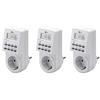 Goobay 55544 Timer digitale per interni - Silenzioso - Programmabile - 10 programmi di commutazione - Batteria di riserva per 4 giorni - Set di 3 - Versione Tedesca