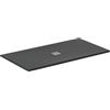 Ideal Standard - Ultra Flat S+, Piatto doccia rettangolare ultrasottile in resina effetto pietra, 170x90cm, Ideal Solid, Scarico centrale, Nero