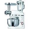 MPM mrk-15 - Robot da cucina multifunzione con impastatrice, Tritacarne, Frullatore, Pasta, 1200 W