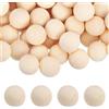 uxcell 50pcs per Palline Legno 10mm, Sfere Legno Massello Grezzo, Perline Tonde