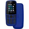 NOKIA TELEFONO CELLULARE NOKIA 105 DUAL SIM TORCIA RADIO FM TASTI GRANDI ANZIANI BLU