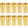 uxcell 10 Pezzi Connettori Coassiali F Tipo, 75 Ohm Dorati, per Oro