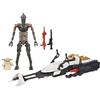 STAR WARS Epic World of Action IG-11 & Grogu Speeder Bike, 4-Inch Scale Action F