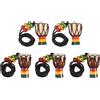 No 5 Pezzi di Collane per Strumenti Djembe Drum Ciondolo Africano Col5359
