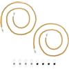 uxcell 2 Pcs Collana Occhiali con Perle di Vetro per Donne, 28 Pollici Bronzo Dorato