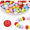 uxcell 110 Perline in Silicone 14mm Lenticchie per Focali, Multicolore, 110Pz