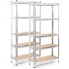 Wiltec Set 2x scaffali zincati a incastro per carichi pesanti 180x90x30cm 875kg