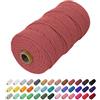 Uiopa Corda Macrame 2mm x 200m, Filo Macrame Natural Cordoncino Cotone Corda Col