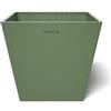 POTS&MORE Prismo 20 VP022004 - Vaso per piante, 20 cm, forma quadrata, colore verde oliva, altezza 18 cm, in plastica, per piante da appartamento