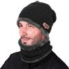 Set berretto e sciarpa invernale caldo uomo/donna - acrilico e pile foderato